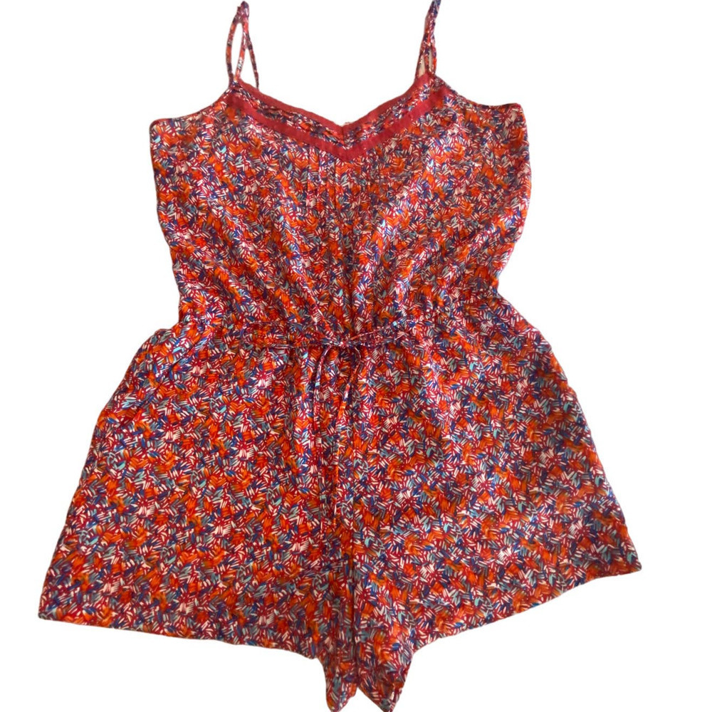 Forever 21 Red Floral Cami Strap‎ Romper